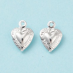 304ステンレススチールチャーム  ハート  銀  12x9x3mm  穴：1mm&nbsp;STAS-I138-14S