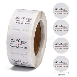 1インチありがとう粘着ラベルステッカー  装飾シールシール  クリスマスプレゼント用  結婚式  パーティー  ホワイト  25mm  500PCS /ロールについて&nbsp;DIY-J002-C03