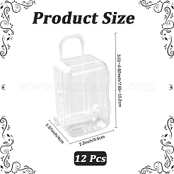 12個の荷物ケース透明プラスチックキャンディギフト収納ボックス  透明  5.6x4x7.65~10.2cm&nbsp;CON-CN0001-08