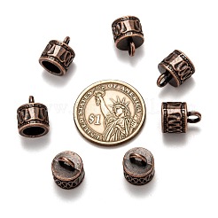 チベット風コードエンドパーツ  コラム  赤銅鉱  カドミウムフリー＆鉛フリー  14.5x11mm  穴：4mm  内径：7.5mm&nbsp;K0803061