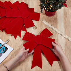 クリスマス PVC 大きな蝶結び飾り 6個  ツイストタイ付き  クリスマスパーティーの装飾用  レッド  283x220x6.5mm&nbsp;AJEW-PH0007-38