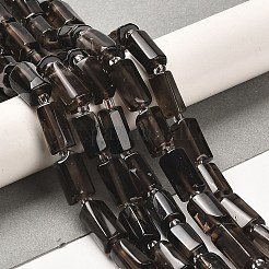 天然氷オブシディアンビーズ連売り  シードビーズで  多面カット  コラム  8.5~11x5.5~6.5mm  穴：1mm  約14~15個/連  7.48''（19センチメートル）&nbsp;G-N327-06-26