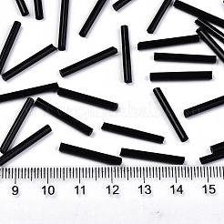 ガラス竹ビーズ  丸い穴  不透明色  ブラック  20x2.5mm  穴：1mm  約2250個/袋&nbsp;SEED-S043-01C-01