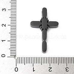 304ステンレスペンダント  クロス  イオンプレーティング（ip）  ブラック  28x17.5x4mm  穴：3mm&nbsp;STAS-K311-10F-EB