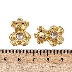 304ステンレススチールラインストーンペンダント  クマのチャーム  イオンプレーティング（ip）  18KGP本金メッキ  21.5x15.5x4.5mm  穴：1.4mm&nbsp;STAS-L290-64G