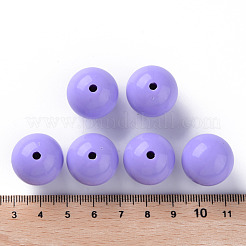 不透明なアクリルビーズ  ラウンド  紫色のメディア  20x19mm  穴：3mm  約111個/500g&nbsp;MACR-S370-C20mm-SS2114
