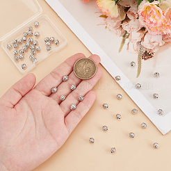 チベットスタイルの合金ビーズ50個。  鉛フリー＆カドミウムフリー  ラウンド  アンティークシルバー  6mm  穴：1.5mm&nbsp;TIBEB-LP0001-01