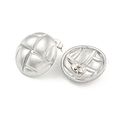 変色しないフラットラウンド304ステンレススチール製イヤリング  女性用スタッドピアス  ステンレス鋼色  21mm&nbsp;EJEW-L290-027P