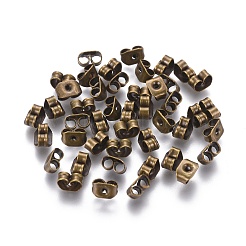 鉄摩擦ピアスキャッチ  アンティークブロンズ  5x3.5mm  穴：0.7~0.9mm&nbsp;X-IFIN-E012-AB