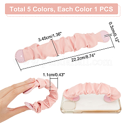 しわ加工PUレザー製携帯電話リストストラップ（5色）5個  ミックスカラー  22.2x3.45x1.1cm  1pc /カラー&nbsp;AJEW-WR0001-74