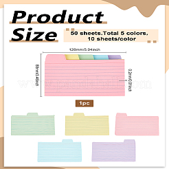 紙の付箋  ステッカータブ  オフィススクール読書用  長方形  カラフル  128x88x0.2mm  10枚/色  5色  50枚/セット&nbsp;AJEW-WH0596-171A