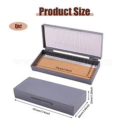 ABS樹脂製顕微鏡スライド収納ボックス  コルクマット付き  長方形  スレートグレイ  19.7x8.8x3.2cm  内径：19.3x7.7のCM&nbsp;AJEW-WH0766-55A