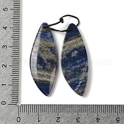 天然ラピスラズリペンダント2個  宝石 チャーム  ウイング  38x14x4mm  穴：1mm&nbsp;G-A228-02D