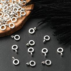 チベットスタイルの合金チューブベイル  ロンデル  アンティークシルバー  6.5x2mm  穴：2mm  内径：3mm&nbsp;PALLOY-YW0001-37