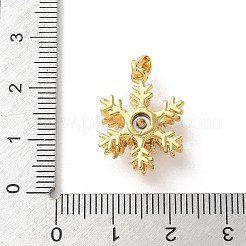 真鍮マイクロパヴェクリアキュービックジルコニアペンダント  スノーフレーク  19x15x8mm  穴：3x4.5mm.&nbsp;ZIRC-D276-01G-D