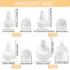 48スタイルのプラスチックツイストボトルキャップ4個  スクイズボトル交換用キャップ  のり調剤ボトル用  工芸品の修理と芸術  ホワイト  38~42x21~27mm  内径：18~24mm  12個/スタイル&nbsp;FIND-BC0004-01