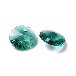 ガラスチャーム  多面カット  コーン  ダークシーグリーン  8x4mm  穴：1~1.2mm&nbsp;RGLA-L026-A20