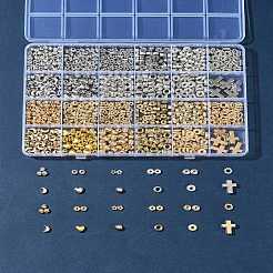 24 スタイル CCB プラスチック スペーサー ビーズ セット  混合図形  ミックスカラー  6~16x6~12.5x2.5~5mm  穴：1.5~3mm&nbsp;DIY-FS0007-15