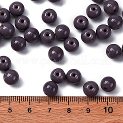 不透明色のガラスシードビーズ  ラウンド  ダークスレートブルー  8x7.5mm  穴：1.6mm  約681個/ポンド&nbsp;SEED-Z004-P8MM-01