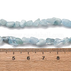 天然石アクアマリンビーズ連売り  ナゲット  5~9x4~6x3~4.5mm  穴：0.7mm  約75~89個/連  15.35''（39cm）〜15.94''（40.5cm）&nbsp;G-I389-A17