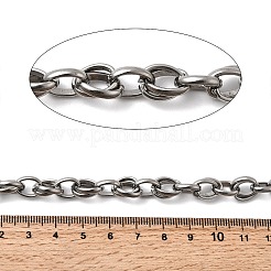 304ステンレススチール楕円リンクチェーン  溶接されていない  ステンレス鋼色  10.5x8.5x2mm&nbsp;CHS-Z007-07P