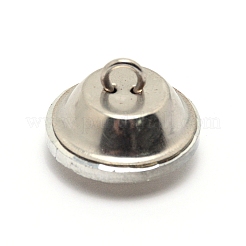 ガラスのラインストーンボタン  鉄のトレイ付き  家具を飾る  フラットラウンド  黄水仙  20x15~15.5mm  穴：3mm&nbsp;BUTT-WH0015-21C-04