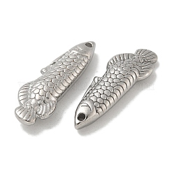変色防止304ステンレススチールペンダント  魚のチャーム  ステンレス鋼色  28x9.5x4.5mm  穴：1.2mm&nbsp;STAS-Q334-30P