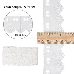 中空綿レーストリム  花と三角形  衣服の付属品  ホワイト  1-3/4インチ（45mm）  7.5ヤード/袋&nbsp;OCOR-GF0002-25