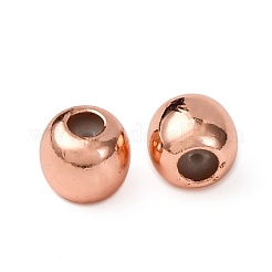 真鍮ビーズ  内部のゴムと  スライダービーズ  ラウンド  ローズゴールド  4x3mm  穴：0.6~1.1mm&nbsp;KK-XCP0002-13RG