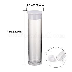 プラスチックビーズ収納ケース  蓋付き  チューブ  透明  透明  5.5x1.5cm&nbsp;CON-C068Y-1