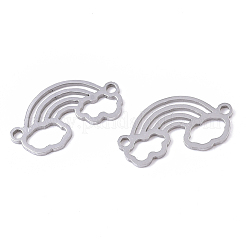 変色しにくい201ステンレススチールリンクコネクター  レーザー切断  レインボー  ステンレス鋼色  10x19x1mm  穴：1.4mm&nbsp;STAS-R104-051P
