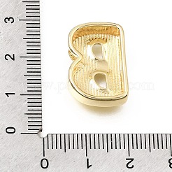 真鍮のスライドチャーム  長持ちメッキ  カドミウムフリーと鉛フリー＆ニッケルフリー  18KGP本金メッキ  文字B  21x14x6mm  穴：8x3.5mm&nbsp;KK-E802-33G-B