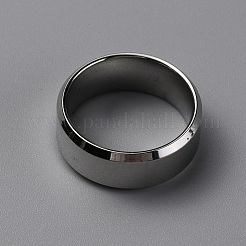 304ステンレススチール製ワイドバンド指輪 女性用 男性用  プレーンバンドリング  ステンレス鋼色  8mm  内径：usサイズ7（17.3mm）&nbsp;RJEW-WH0009-12C