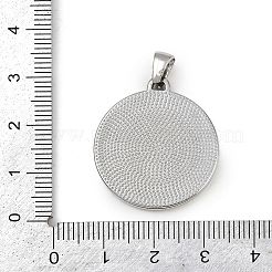 304ステンレスペンダント  星座とフラットラウンド  変色防止  ステンレス鋼色  28x25x2.5mm  穴：4.5x3.5mm&nbsp;STAS-C131-04P