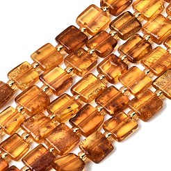 天然琥珀ビーズ連売り  正方形  シードビーズで  チョコレート  7~9.5x7~9.5x3~5mm  穴：0.8mm  約39~40個/連  15.08''~15.28''（38.3~38.8センチメートル）&nbsp;G-C260-A01-06