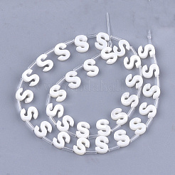 淡水シェルビーズ  トップドリルビーズ  文字.s  10x7x3mm  穴：0.8mm&nbsp;X-SHEL-T012-59S