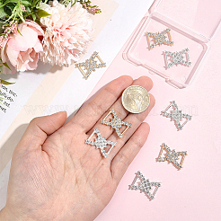 8個 2色 蝶結び 合金 ラインストーン ビキニ コネクターー バックル  水着コネクター用  衣類  靴  結婚式の装飾  ゴールデン＆シルバー  25.5x18.5x3mm  穴：9x5mm  4個/カラー&nbsp;FIND-HY0005-42