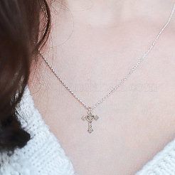 60スタイルの合金ペンダント6個  キュービックジルコニア付き  クロス  処女  ミックスカラー  18~29x9~24x2~3mm  穴：1.4~1.8mm&nbsp;FIND-GO0001-12