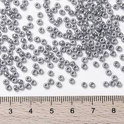MIYUKIラウンドロカイユビーズ  日本製シードビーズ  （rr443)不透明な灰色の光沢  8/0  3mm  穴：1mm  約422~455PCS /ボトル  10 G /ボトル&nbsp;SEED-JP0009-RR0443