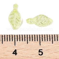クリアアクリルチャーム  葉のチャーム  黄緑  10.5x5x3.5mm  穴：1.2mm&nbsp;TACR-F009-11A