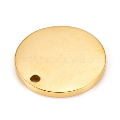 304ステンレススチール製刻印入りブランクタグペンダント  フラットラウンド  ゴールドカラー  16x1.5mm&nbsp;STAS-L220-04-G