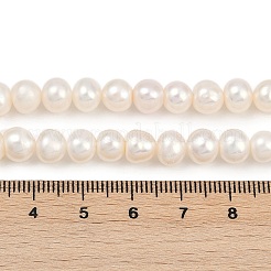 天然養殖淡水パールビーズ連売り  ポテト  グレード3a+  雪  7~8mm  穴：0.7mm  約54~55個/連  14.09~14.37インチ（35.8~36.5cm）&nbsp;PEAR-I007-07X-12D