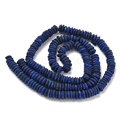 天然石ラピスラズリビーズ連売り  ロンデル  5.5x1.5~2.5mm  穴：0.5mm  約133個/連  15.35インチ（39cm）&nbsp;G-L644-B02-02