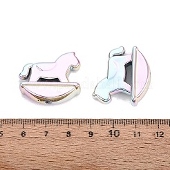 UVメッキ不透明アクリルビーズ  虹色の  木馬  カラフル  26x28x8.5mm  穴：2.8mm&nbsp;OACR-Q198-07