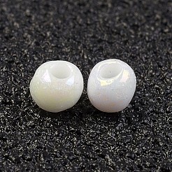 Fgb 12/0グレードAラウンドガラスシードビーズ  不透明な色の虹  ホワイト  2x1.5mm  穴：0.5mm  約45000個/ポンド&nbsp;SEED-A022-FC12-401