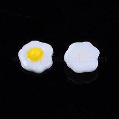 不透明樹脂デコデンカボション  食べ物を再生する  模造食品  目玉焼き  ホワイト  6x6.5x2mm&nbsp;CRES-S307-029