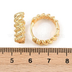 真鍮ツイストフープピアス  長持ちメッキ  ラックめっき  カドミウムフリー＆鉛フリー  18KGP本金メッキ  16.5x18.5x5.5mm&nbsp;EJEW-G446-03G