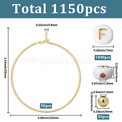 ワイングラスペンダントセット  真鍮製フープピアス  304ステンレススチールビーズ  メッキアクリルビーズ  ゴールドカラー&nbsp;DIY-SC0031-56