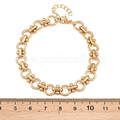 女性用304ステンレススチールリンクチェーンブレスレット  リング  イオンプレーティング（ip）  ゴールドカラー  6-7/8インチ（17.4cm）  29mmエクステンダー&nbsp;BJEW-H207-01D-G