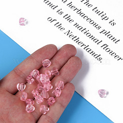 透明なアクリルビーズ  ハート  ピンク  8x8.5x5.5mm  穴：2.5mm  約2030個/500g&nbsp;MACR-S373-95-B07